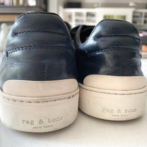 Navy Leather Rag and Bone Sneakers Kent Size 9